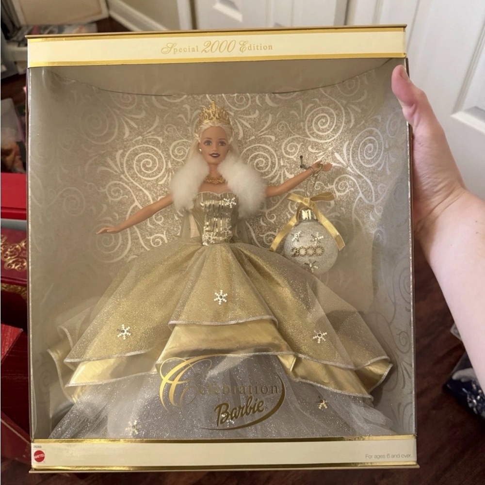 Barbie Celebration Doll in Gold and White Gown